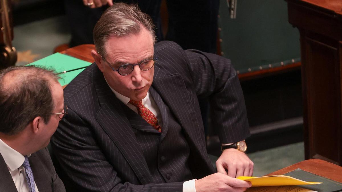 El primer ministro belga, Bart de Wever, durante su discurso sobre el Estado de la Política General en Bruselas.