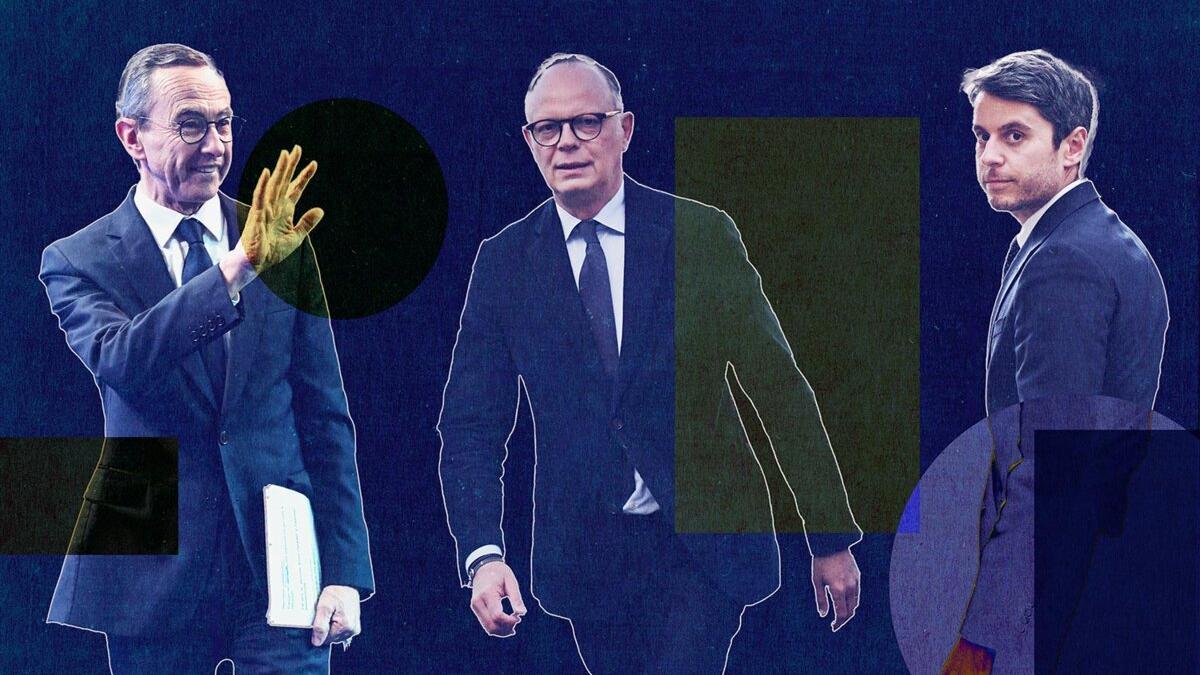 Bruno Retailleau, Édouard Philippe y Gabriel Attal.