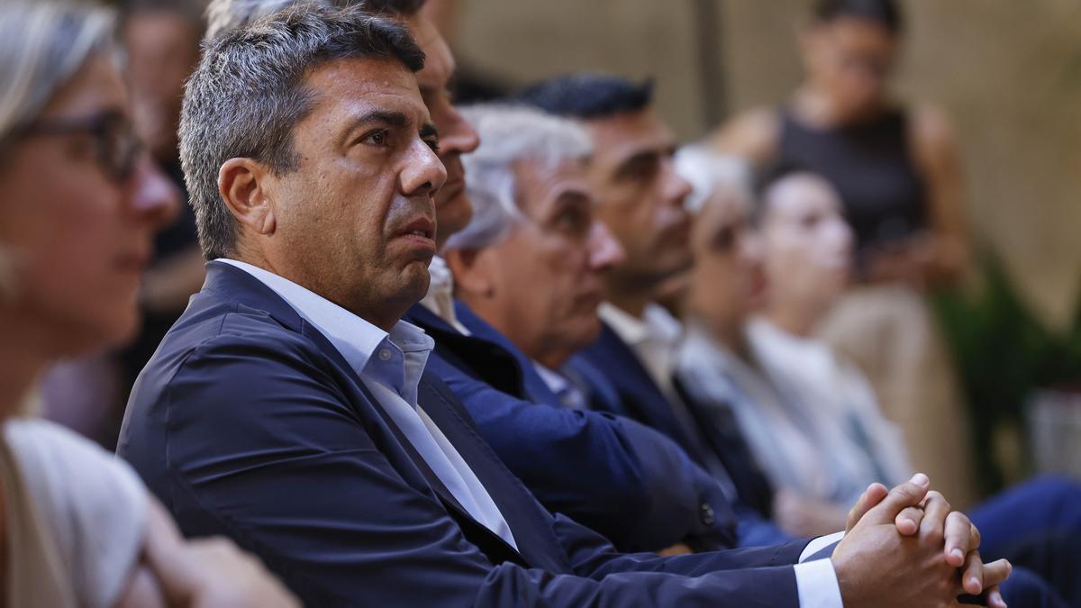El president de la Generalitat, Carlos Mazón, asiste a la presentación del 'Gemelo Digital' de la provincia de Valencia.