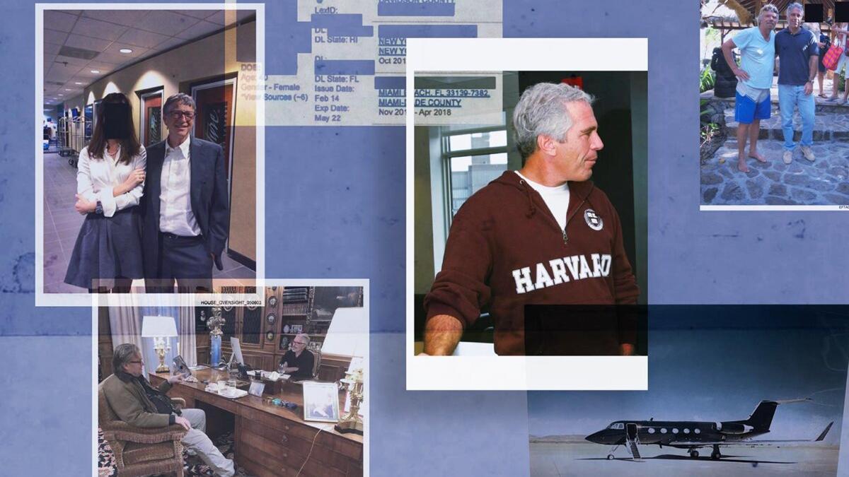 Bill Gates, Steve Bannon, Richard Branson con Jeffrey Epstein.