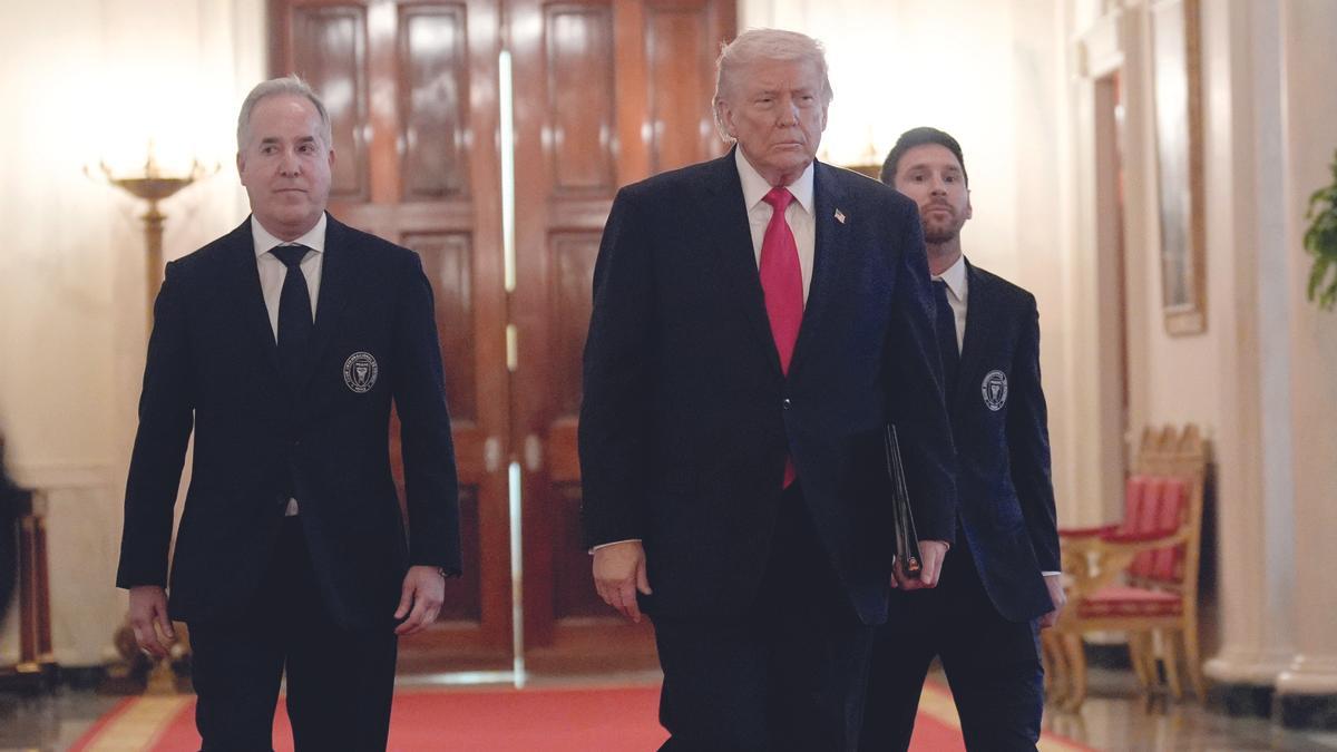 El presidente de Estados Unidos, Donald Trump, recibe al equipo Inter Miami CF en la Casa Blanca.