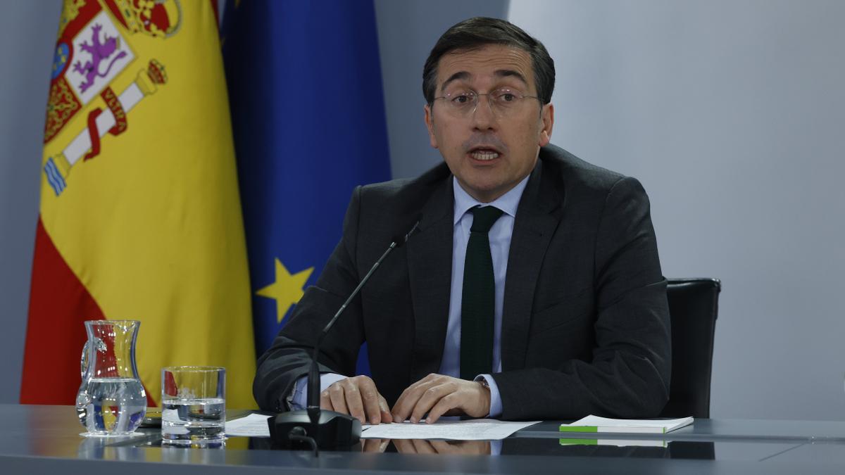 El ministro de Asuntos Exteriores, Unión Europea y Cooperación, José Manuel Albares, durante la rueda de prensa tras el Consejo de Ministros.