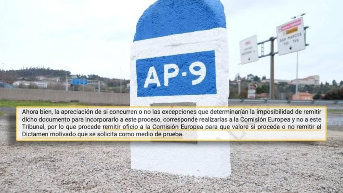 Auto del Supremo que pide a la Comisión Europea el dictamen sobre la prórroga de la AP-9 y deja a su valoración si es o no confidencial.