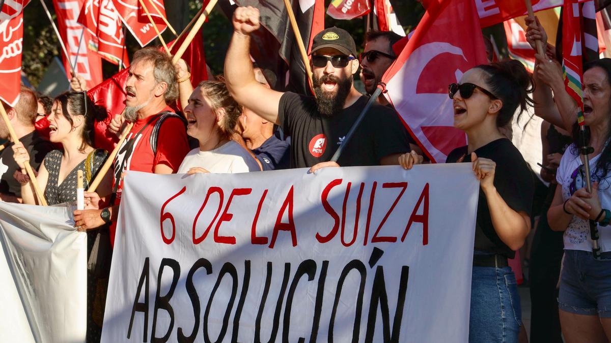 Protestas contra la encarcelación de las 'Seis de La Suiza'.
