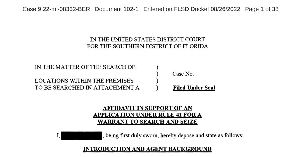 El informe que llevó al FBI a registrar la casa de Trump confirma que ...