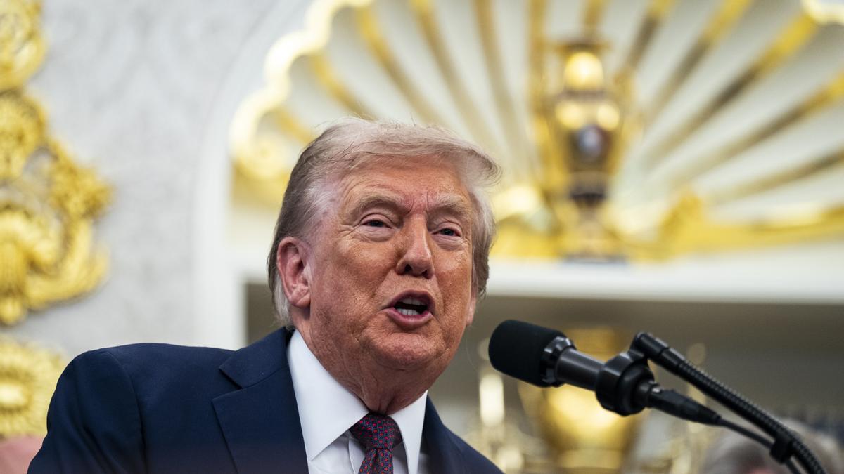 Trump habla durante un anuncio en la Oficina Oval de la Casa Blanca el 2 de septiembre de 2025.