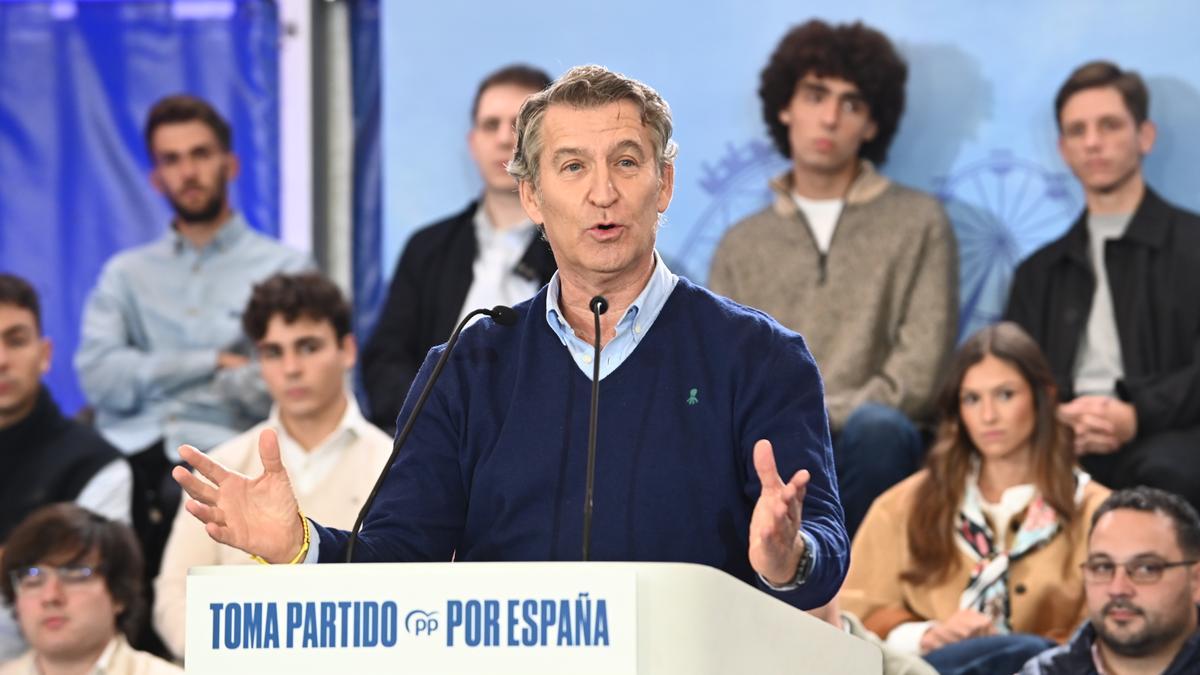 presidente partido popular alberto nunez feijoo interviene acto dia