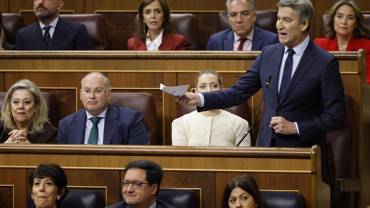 Feijóo en la sesión de control al Gobierno