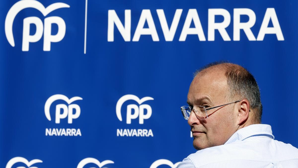 El secretario general del PP, Miguel Tellado, en un acto en Pamplona.