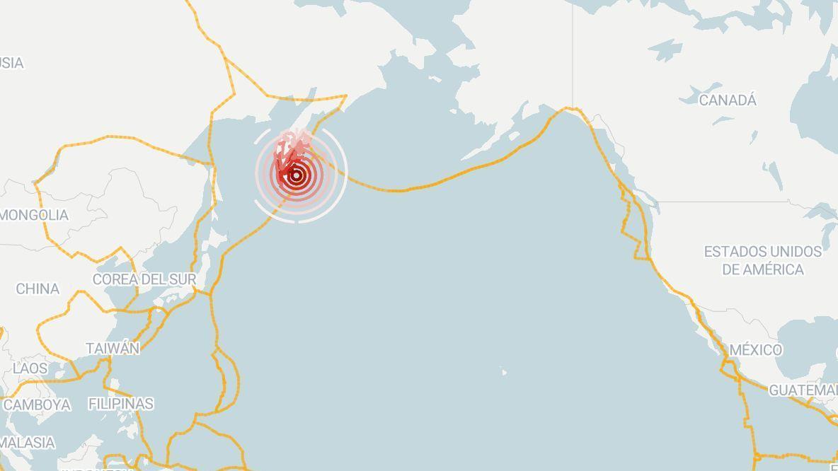 Zona cero del terremoto ocurrido este martes en la península de Kamchatka (Rusia)