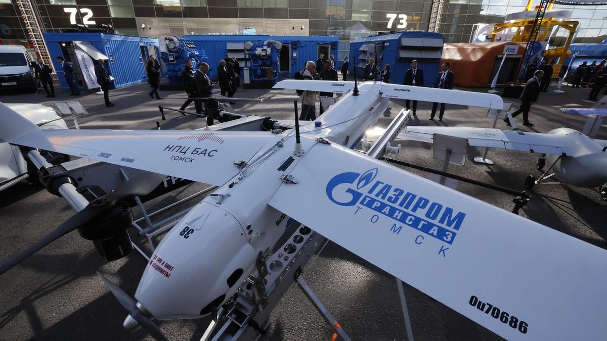 Dron ruso en exposición en San Petesburgo