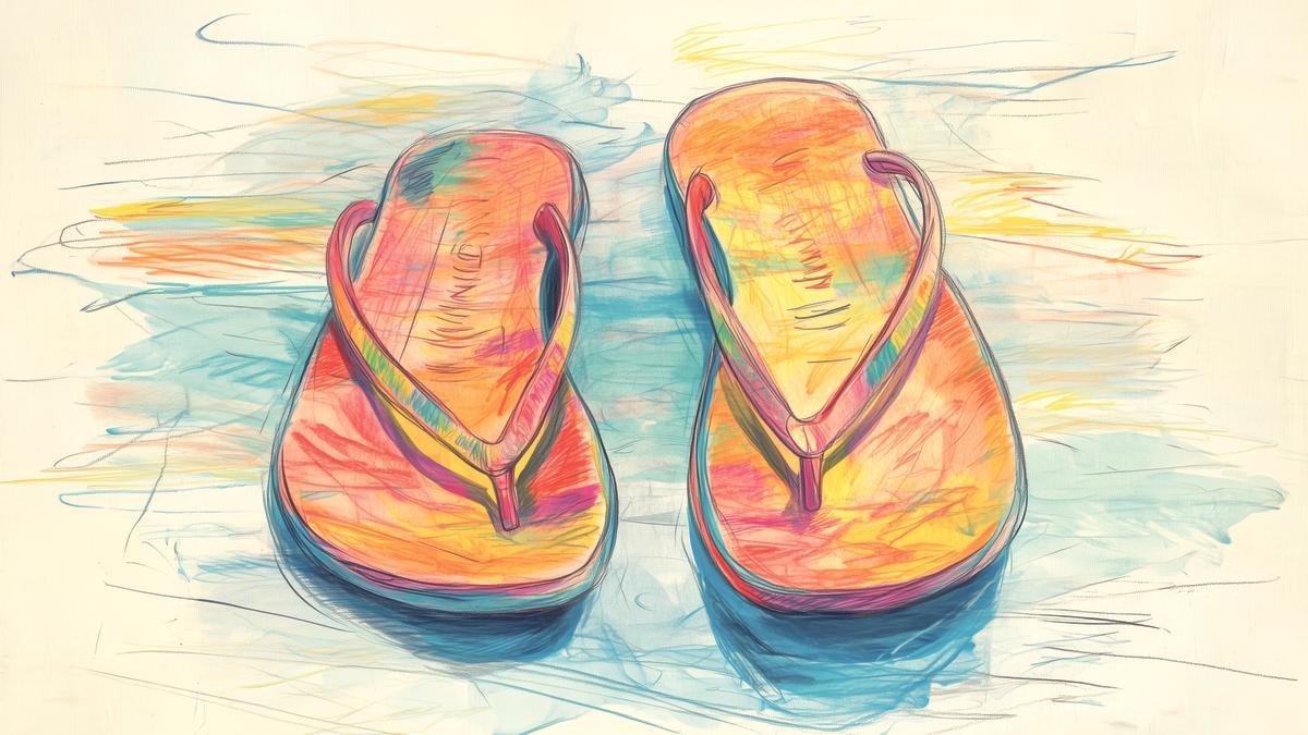 Ilustración de unas chanclas de verano.