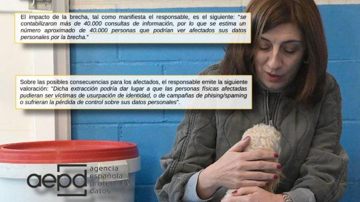 La conselleira de Medio Ambiente y fragmentos de la resolución de la Agencia de Protección de Datos.