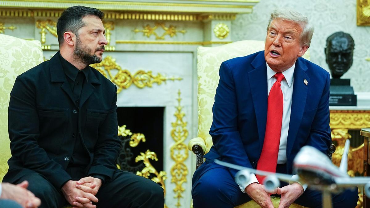 El líder de Ucrania, Volodímir Zelenski, junto el presidente de EEUU, Donald Trump.