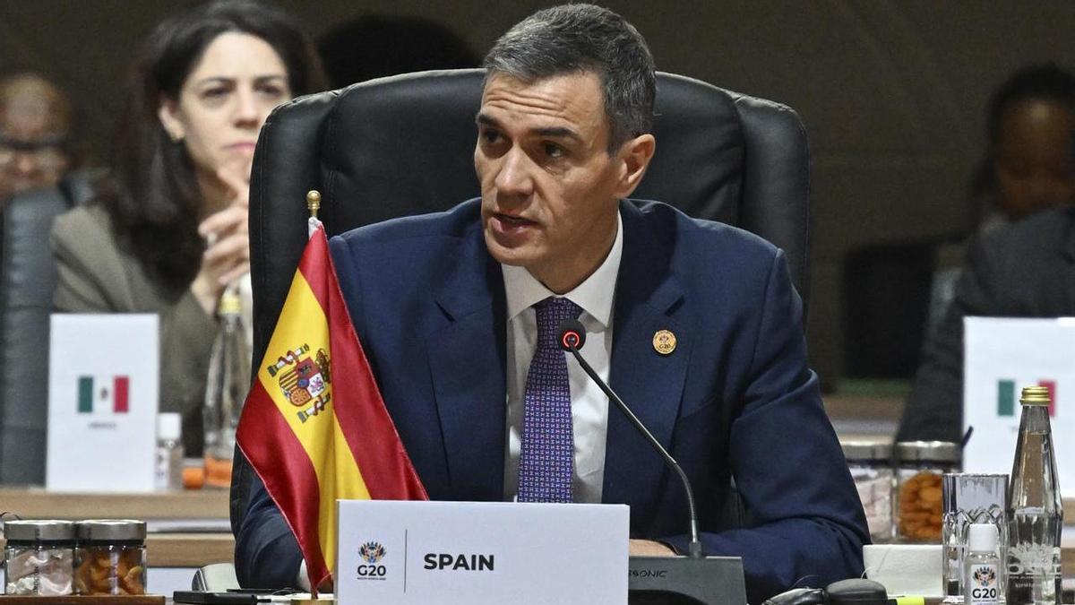 Pedro Sánchez durante la cumbre del G20