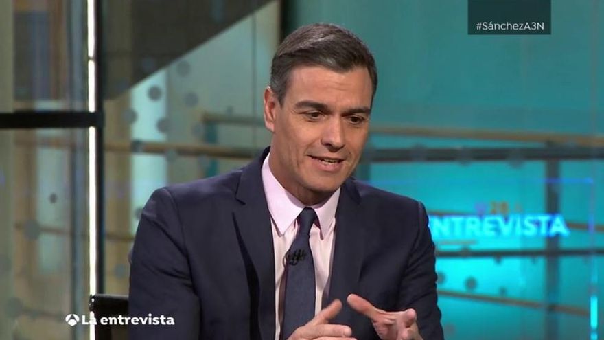 Pedro Sánchez durante su entrevista en Antena3.