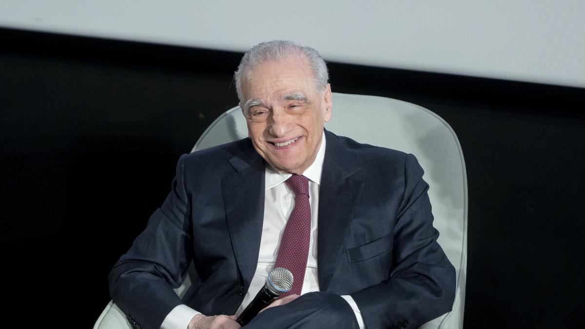 El director de cine Martin Scorsese ofrece una charla en la Academia de Cine de Madrid en 2024.