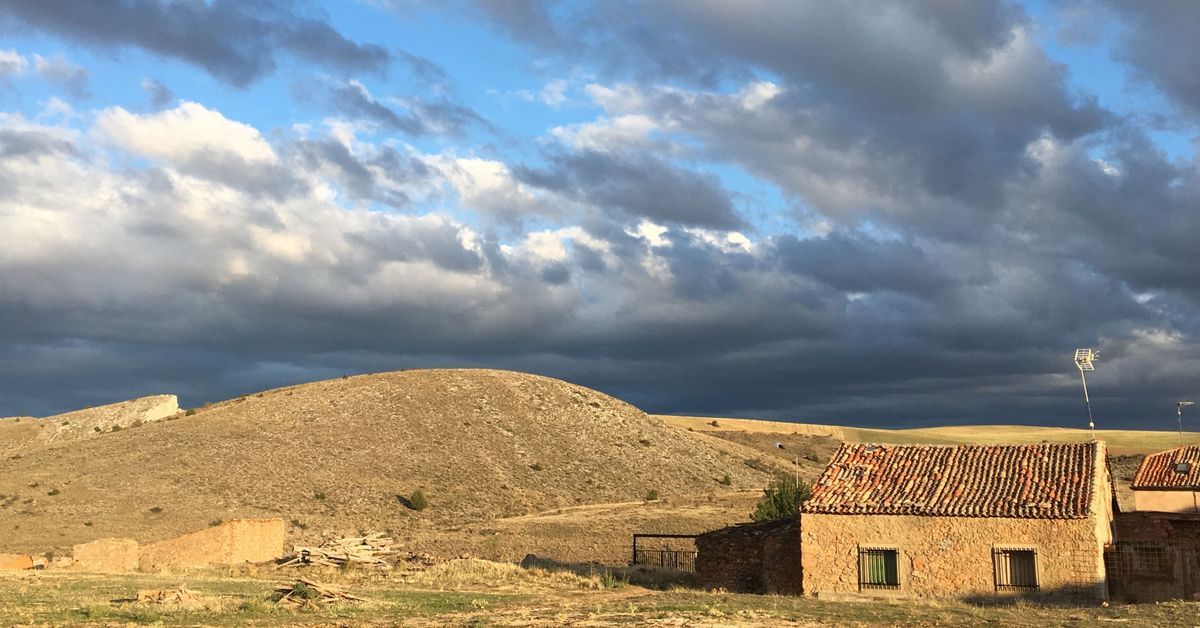 Los campos de trigo sin segar en verano de la llanura castellana