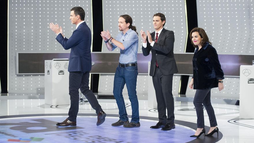 Los candidatos que participaron en el debate a cuatro.