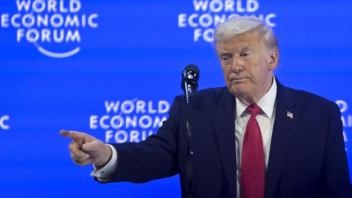 El presidente de Estados Unidos, Donald Trump, pronuncia un discurso en el Foro Económico Mundial de Davos.