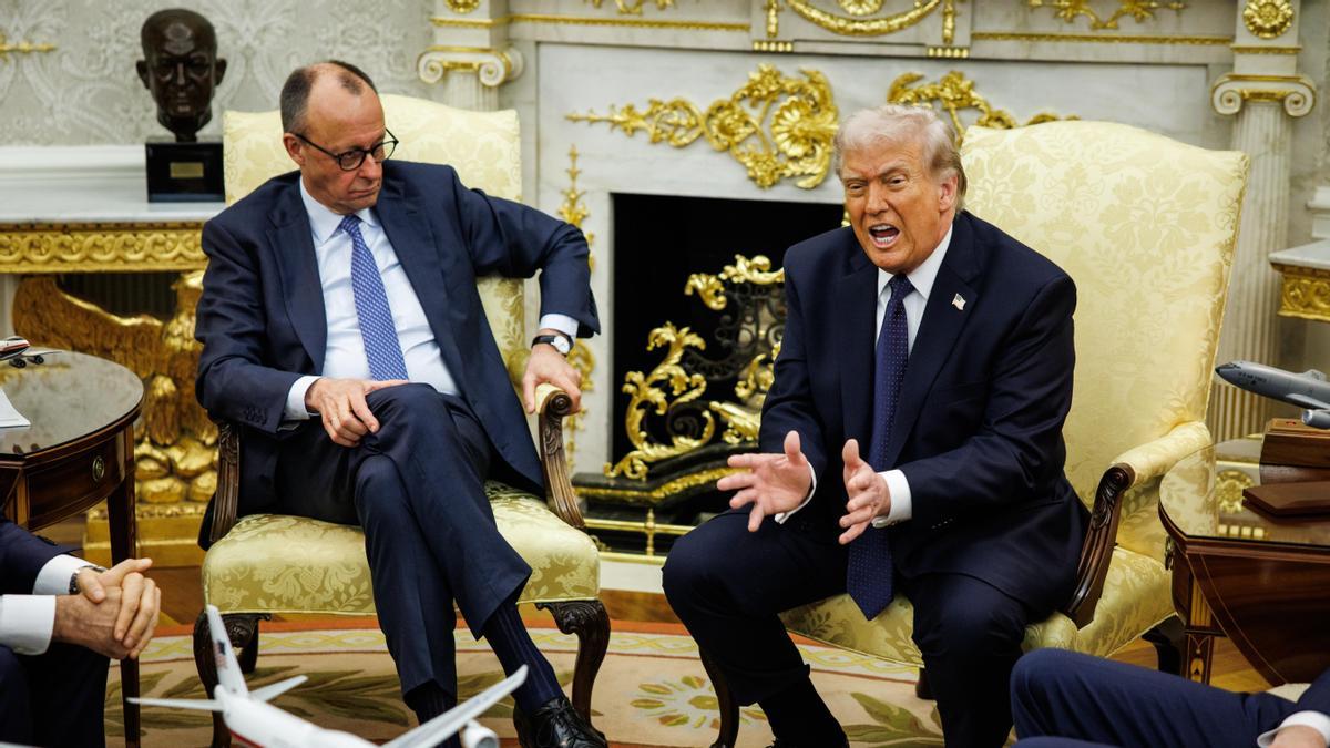 El canciller alemán, Friedrich Merz y el presidente de EEUU, Donald Trump, en la Casa Blanca (Washington).