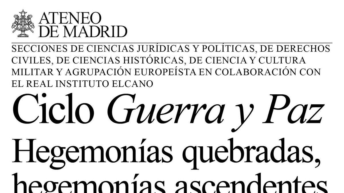 La Agrupación Europeísta presenta el ciclo 'Guerra y Paz' para analizar el nuevo orden mundial