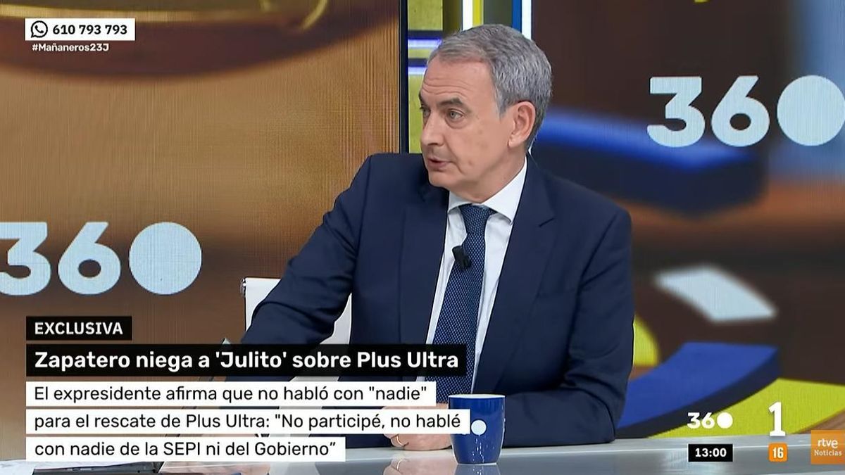 El expresidente Jose Luis Rodríguez Zapatero en la entrevista en el programa 'Mañaneros'.