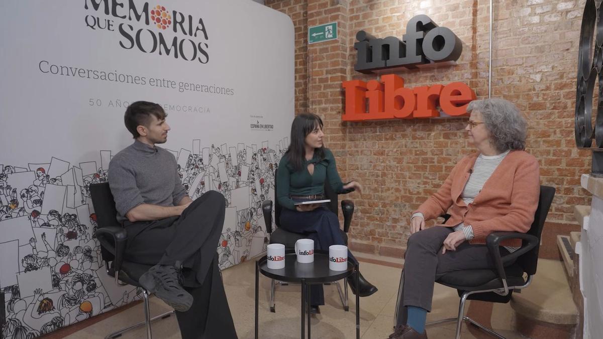 Daniel Valero 'Tigrillo', Marta Jaenes y Justa Montero durante la charla 'Igualdad de género y derechos conquistados'.