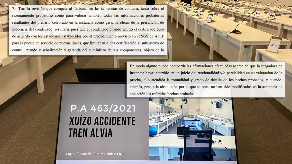 Sentencia de la Audiencia de A Coruña sobre el accidente de Angrois con el voto favorable de dos magistradas y el voto discrepante de la tercera.