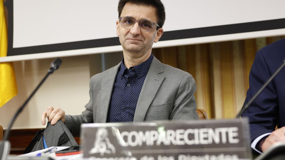 El presidente de RTVE, José Pablo López, durante una comparecencia en la comisión mixta Congreso-Senado.