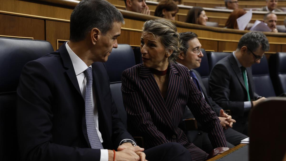 Sánchez y Díaz, en la sesión del miércoles en el Congreso.