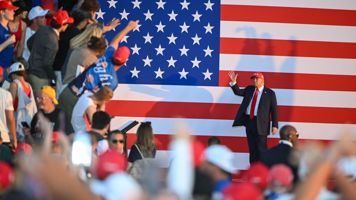 Donald Trump en un evento celebrado en Des Moines, en el estado de Iowa, para iniciar las celebraciones por el 250 aniversario de EEUU.