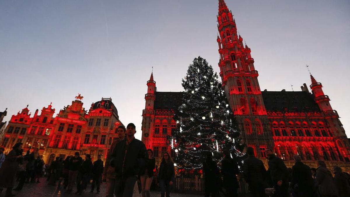Decoración navideña en Bruselas, Bélgica.