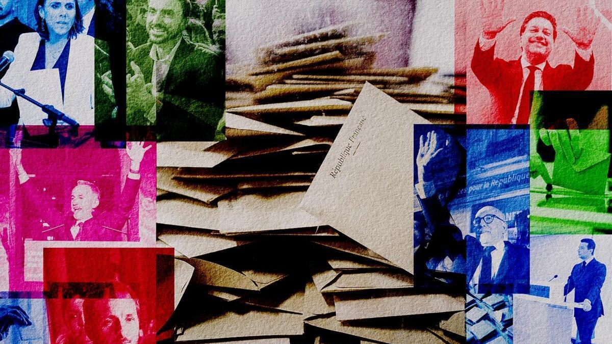 Fotomontaje con los candidatos de la segunda vuelta de las municipales en Francia.