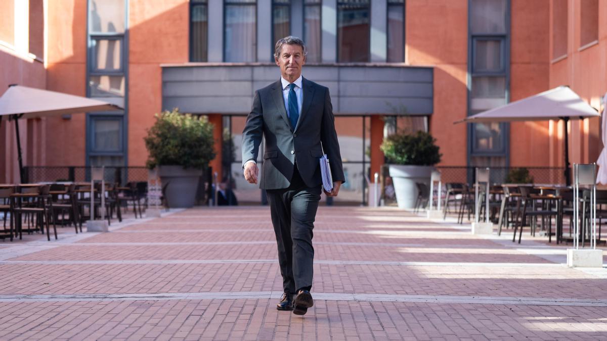 Alberto Núñez Feijóo, este lunes en una reunión del PP en Aranjuez (Madrid).