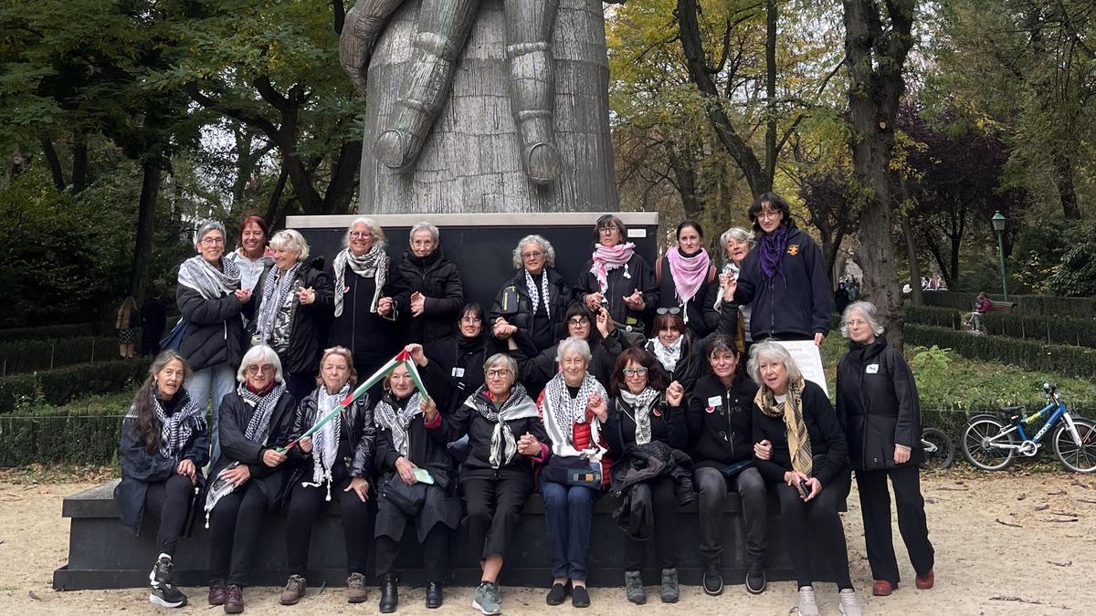 Acampada por Palestina en Bruselas (Bélgica).