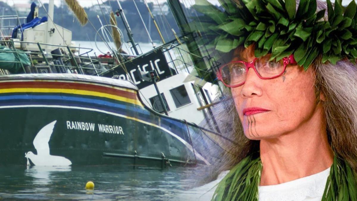 Fotomontaje entre barco Rainbow Warrior e imagen de Chantal T. Spitz