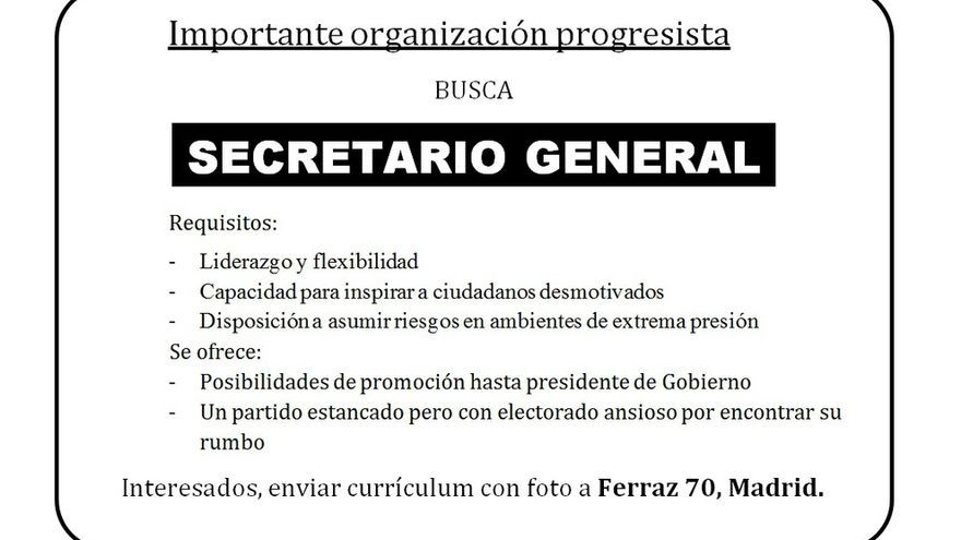 Se busca secretario general