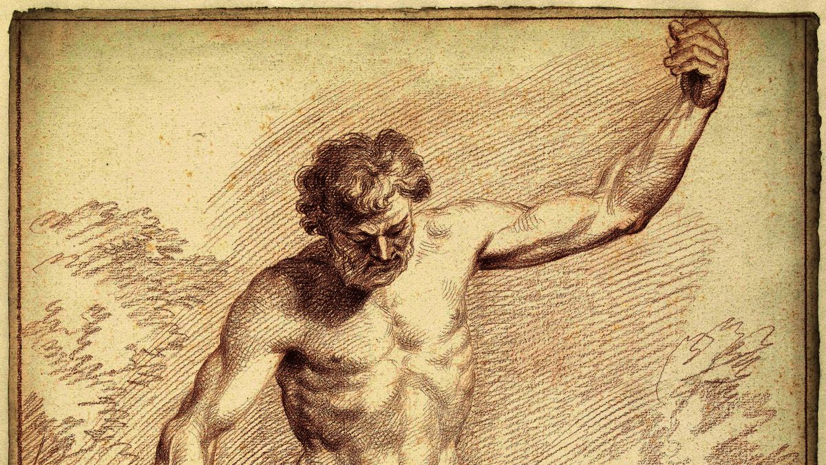 Grabado de anatomía masculina de Louis Fabritius Dubourg, 1724.