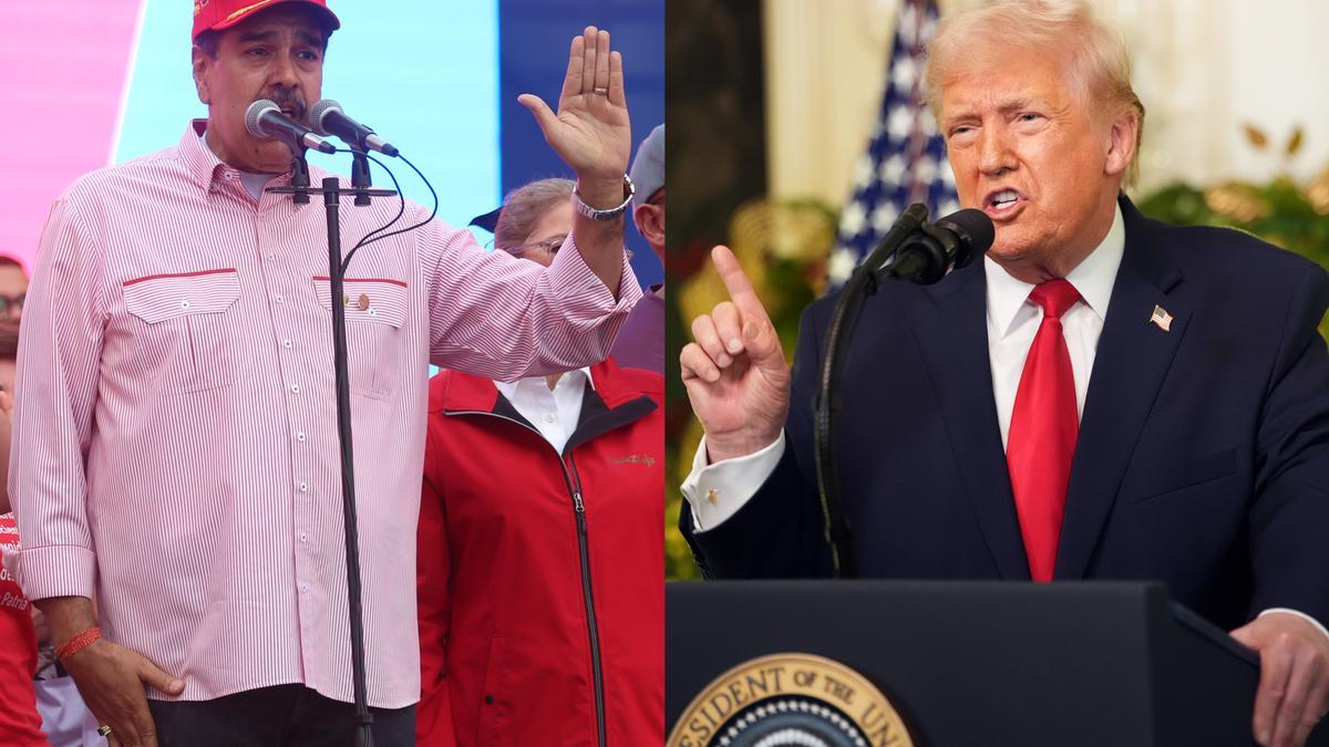 Combo de fotografías de archivo que muestran al presidente de Venezuela, Nicolás Maduro, y al presidente de Estados Unidos, Donald Trump.