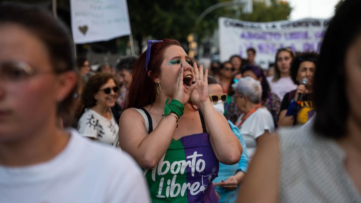Manifestación por el derecho al aborto en Madrid, 2023.