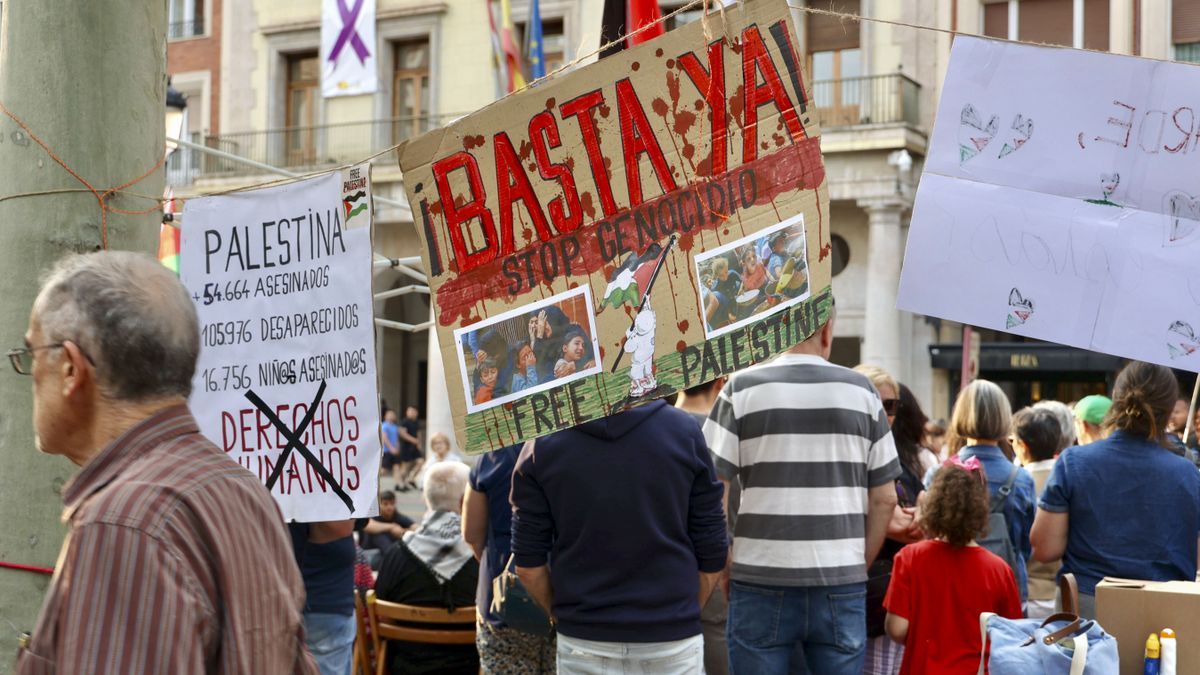 Concentración en apoyo a Palestina en Logroño.