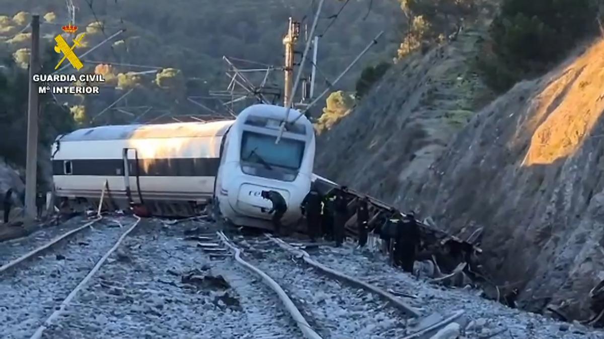 Captura de imagen del accidente ferroviario en Adamuz (Córdoba).