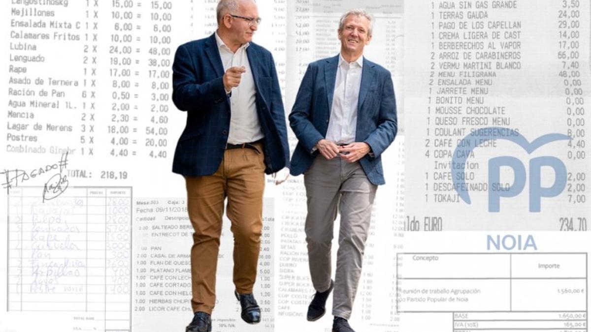 Las facturas del PP de Noia: miles de euros en banquetes y copas que “llaman la atención” incluso a Rueda