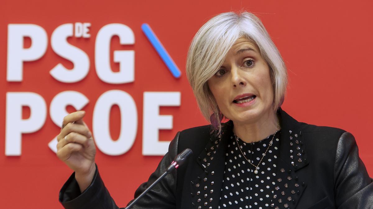 La diputada del PSdG en el Parlamento gallego, Patricia Iglesias, en declaraciones a la prensa.