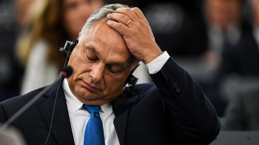 El primer ministro húngaro, Viktor Orban, en el Parlamento Europeo este martes.