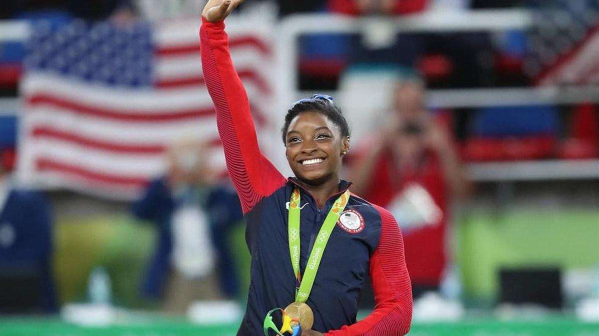 Simone Biles, gimnasta olímpica estadounidense.