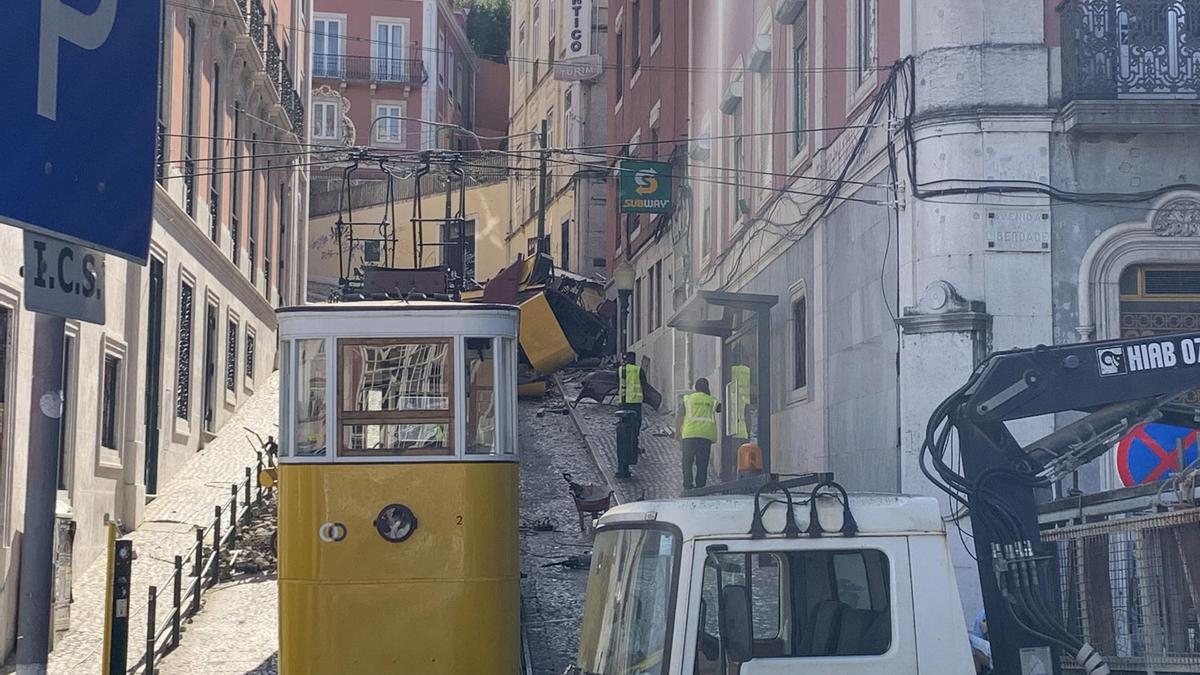 Un cable subterráneo entre vagones, la causa del accidente del funicular en Lisboa