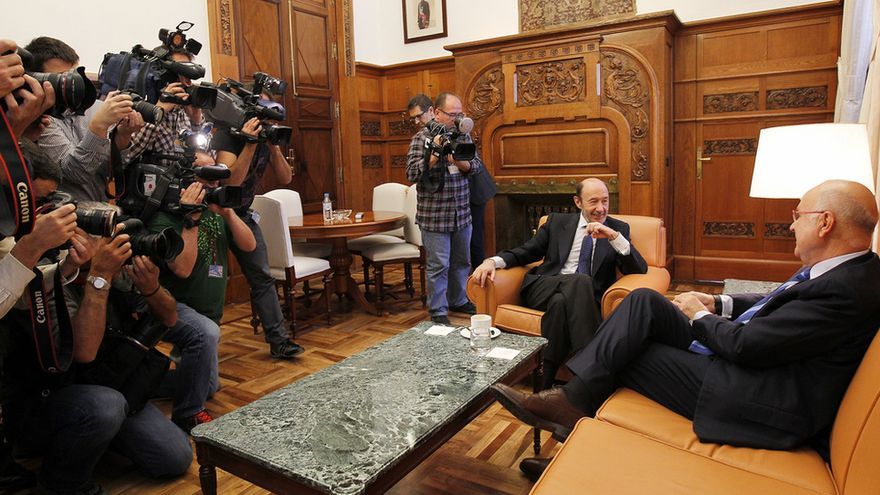 Alfredo Pérez Rubalcaba y Josep Antoni Duran i Lleida, este 13 de noviembre en el Congreso.