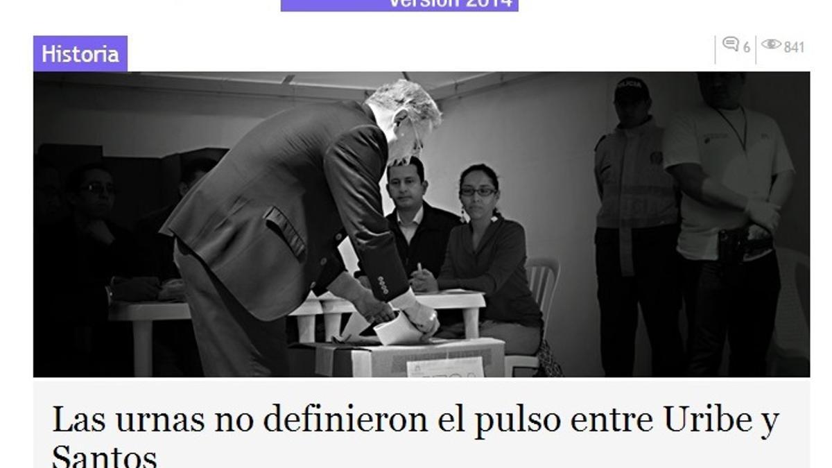 El sitio web colombiano 'La silla vacía'.